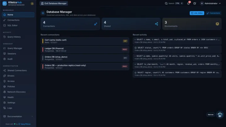 KNetraHub Database Manager — Database Manager