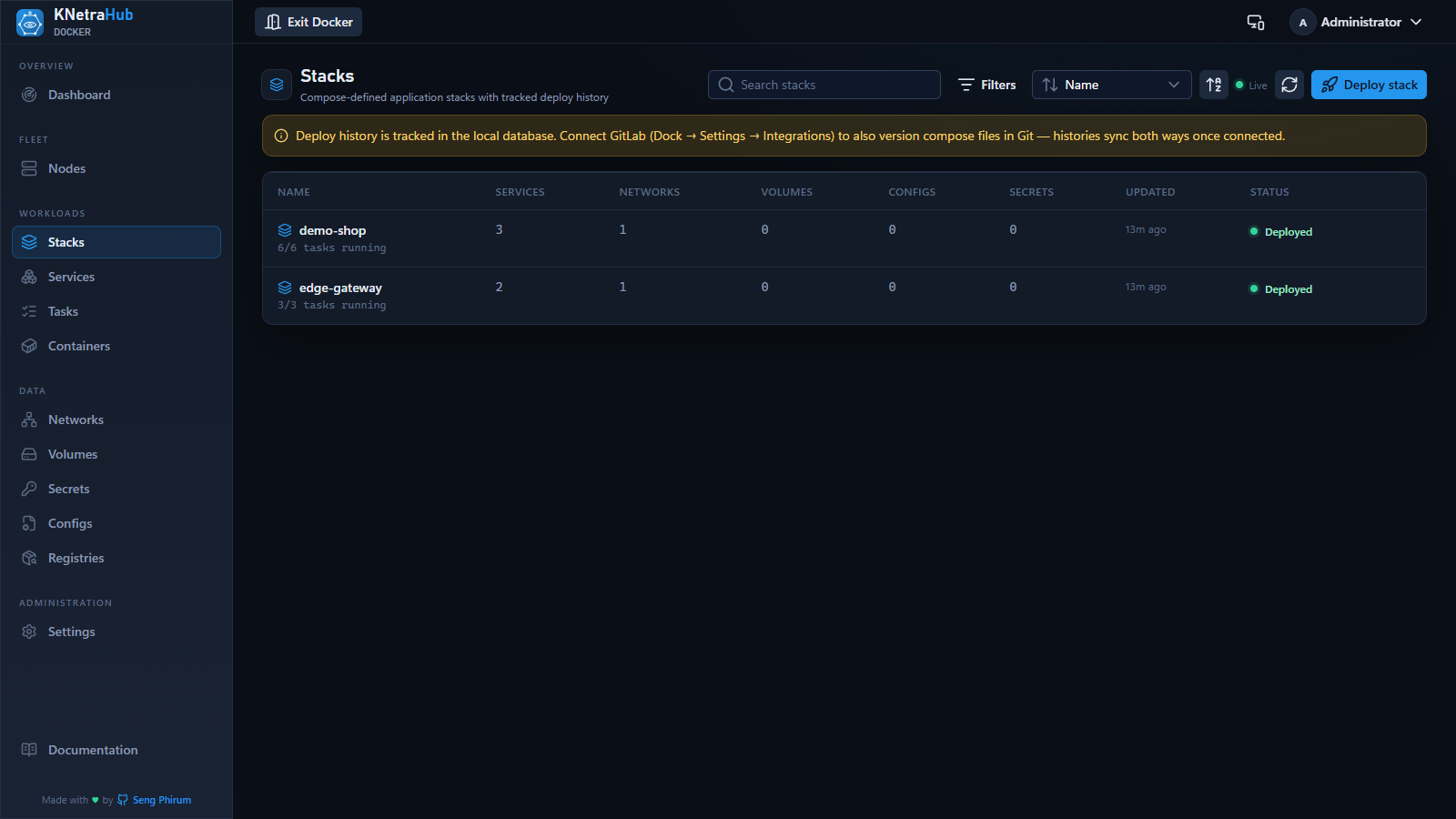 KNetraHub — Stacks